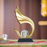 Abstract Crystal Ball Feng Shui Sculpture – 26.5cm Resin New Chinese Tabletop Decor