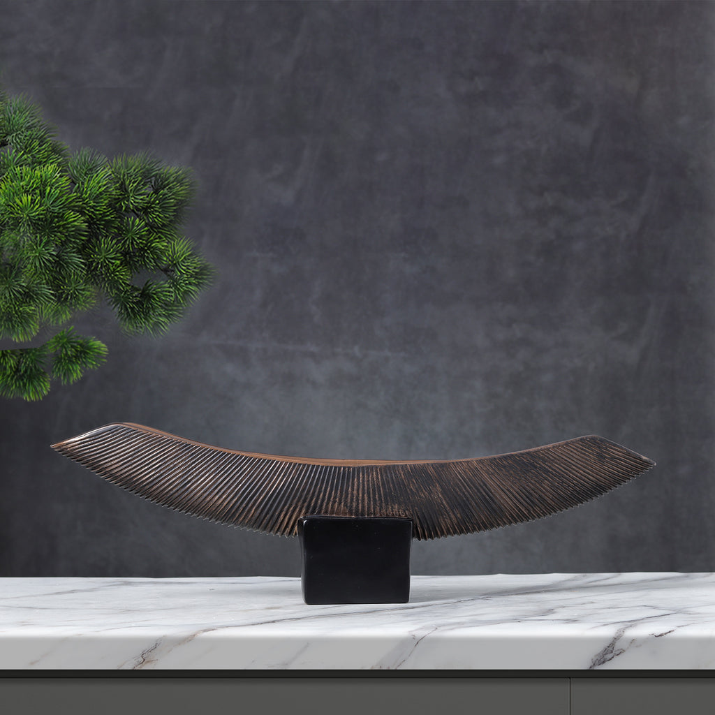 Long New Chinese tabletop sculpture displayed in modern interior