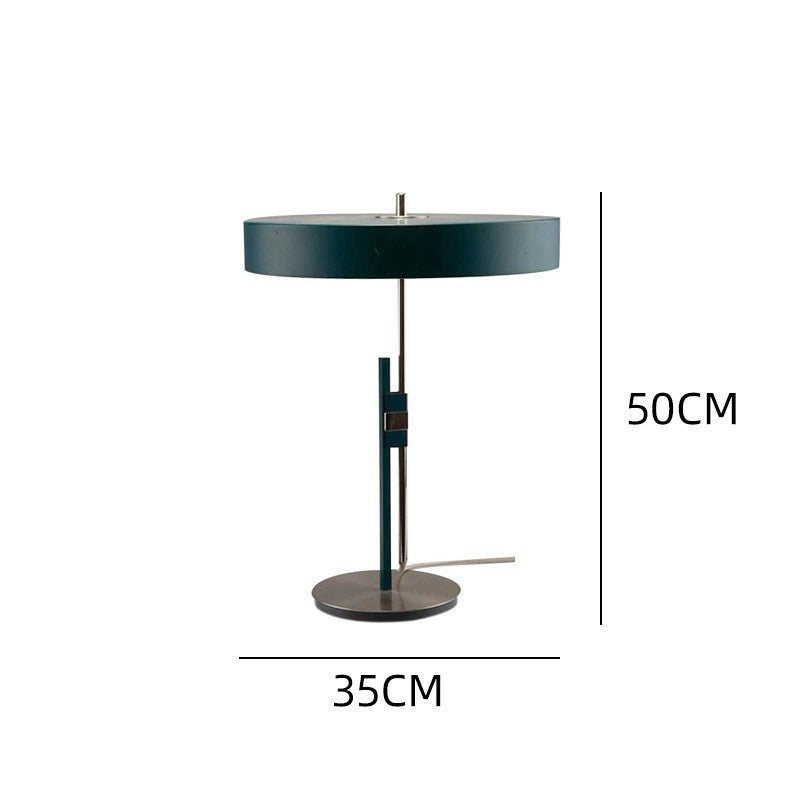 Dark green disc table lamp dimensions 35cm wide by 50cm high