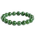 Deep green polished round stone bead bracelet