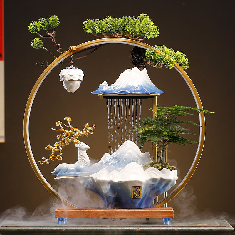 New Chinese tabletop fountain styled in living room decor