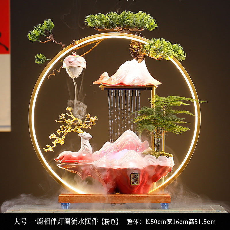 Dehua ceramic water fountain rain curtain close-up
