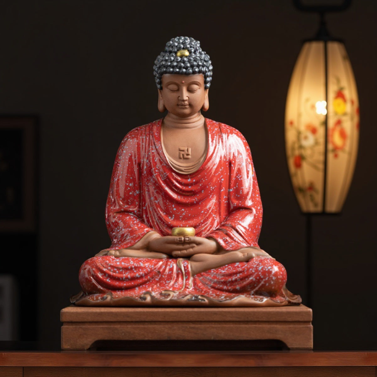 Large Dehua ceramic Buddha sculpture with refined hand finished details