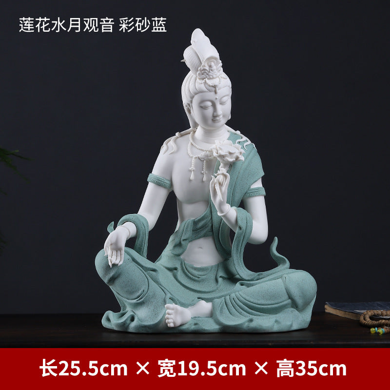 New Chinese Guanyin ceramic decor sculpture for living room and meditation space