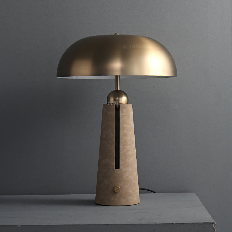 Atelier Saddle leather dome table lamp 3