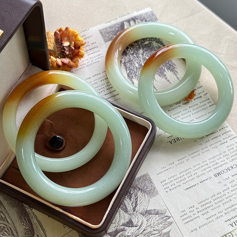 Certified natural Dongling jade green aventurine quartzite round bangle