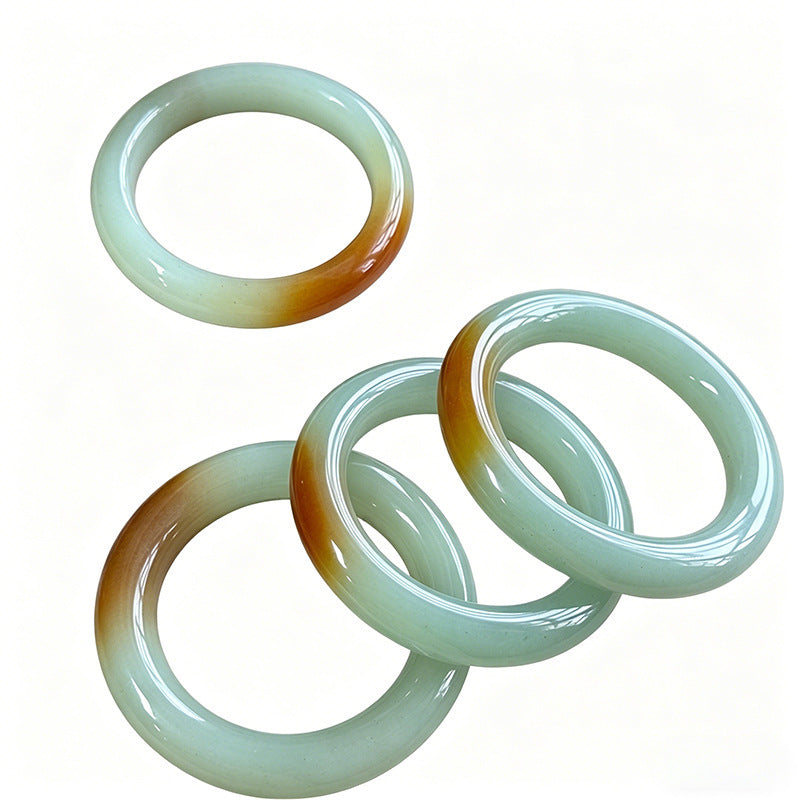 Natural aventurine quartzite bangle polished surface close-up