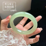 Certified Natural Dongling Jade Bangle – Soft Green Chinese Bracelet, 52–62 mm