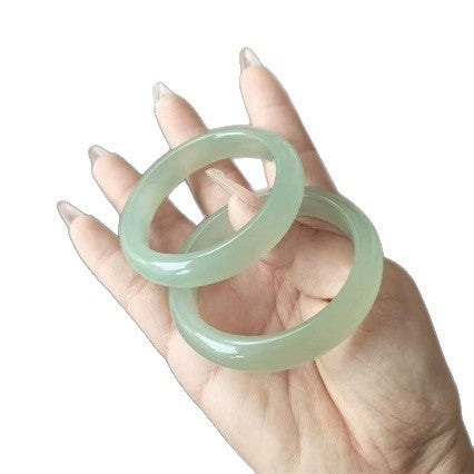 Natural green Dongling jade bangle close view