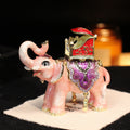 Jeweled enamel elephant trinket box ornament