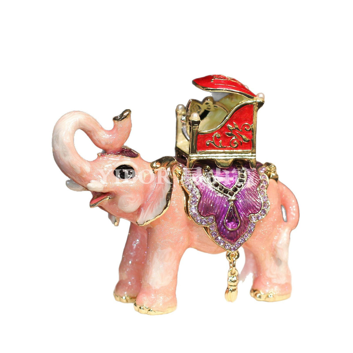 Luxury elephant ornament with enamel and crystal details