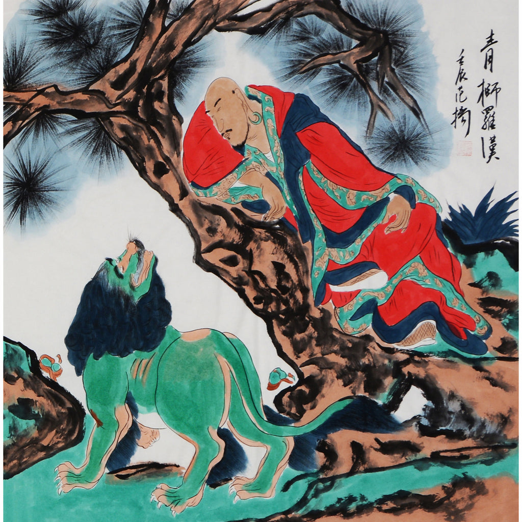 02 Fan Yang inspired Green Lion and red-robed Arhat
