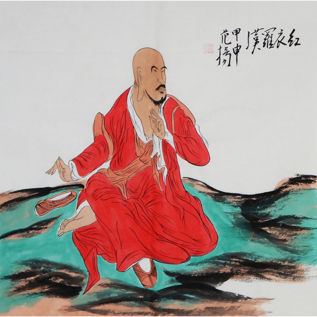 04 Fan Yang inspired solitary red-robed Arhat meditation