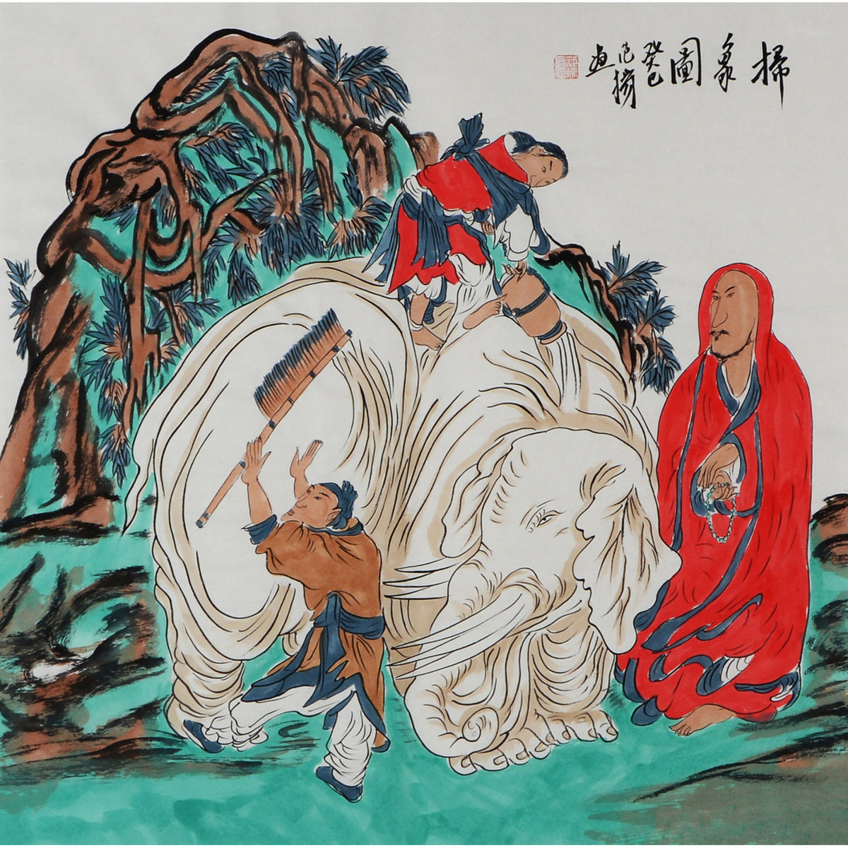 18 Fan Yang inspired Sweeping the White Elephant scene