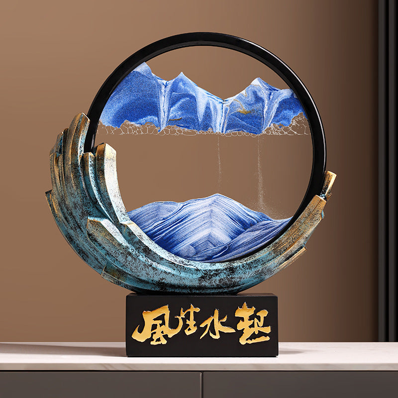 New Chinese flowing sand landscape ornament for office and living room