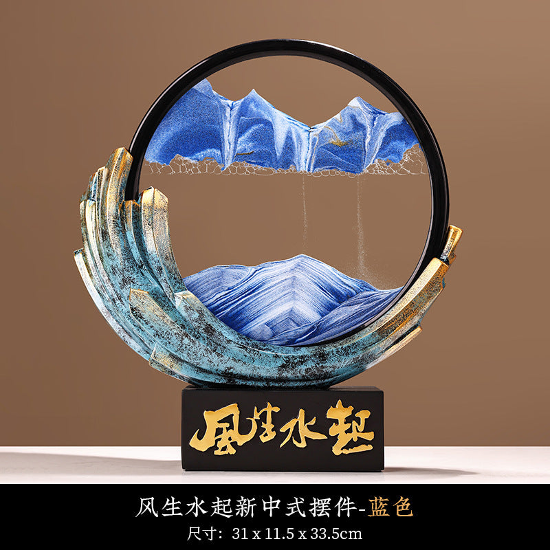 Blue mountain moving sand landscape gift decor