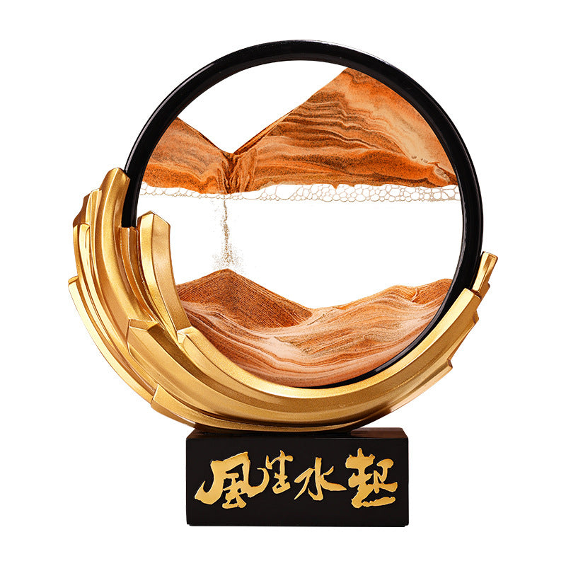 New Chinese mountain flowing sand art detail