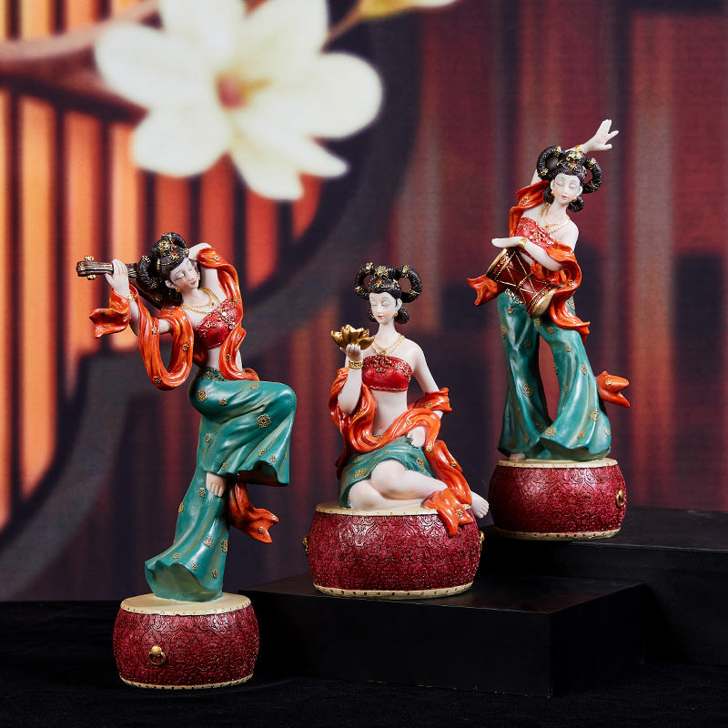 Dunhuang style apsara muse decorative sculpture