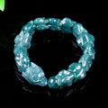 Certified natural Grade A blue water jadeite 16 mm dragon bone bracelet with carved dragon head