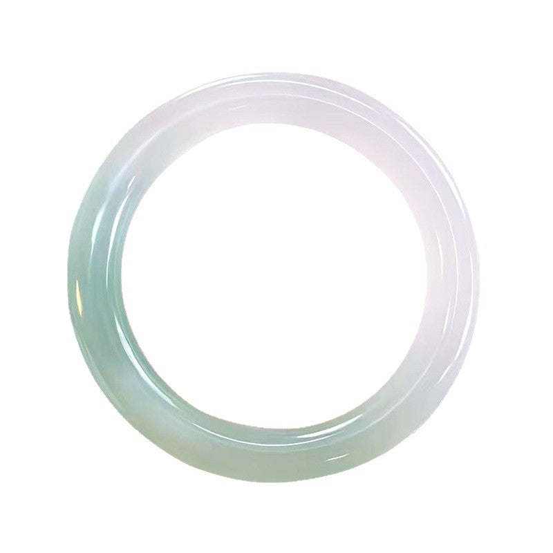 Gradient chalcedony bangle showing green to pale lavender transition