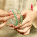 Certified natural half-mountain half-water chalcedony 6 mm beauty bangle