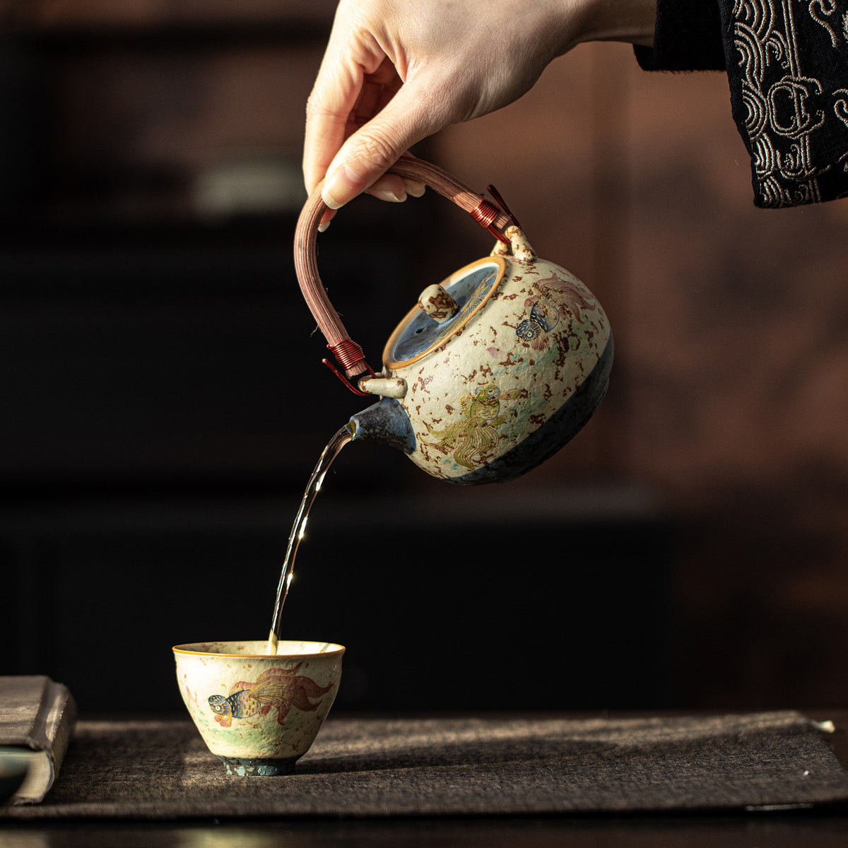Traditional Chinese landscape art teacup home tea styling