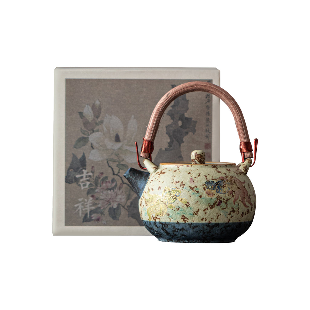 Chinese landscape painted ceramic teacup decorative view