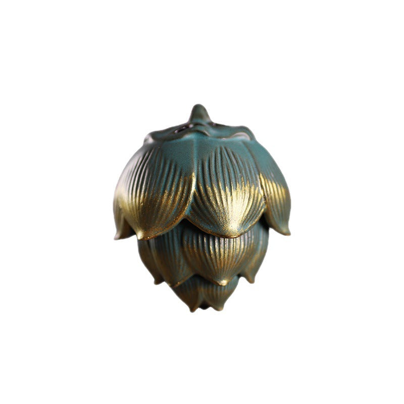 Round Wanfú style ceramic hanging incense burner