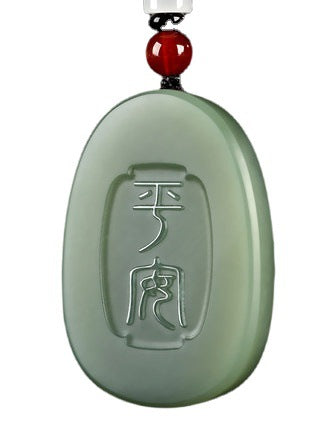 Qingyu Hetian jade Guanyin pendant in pale green tone