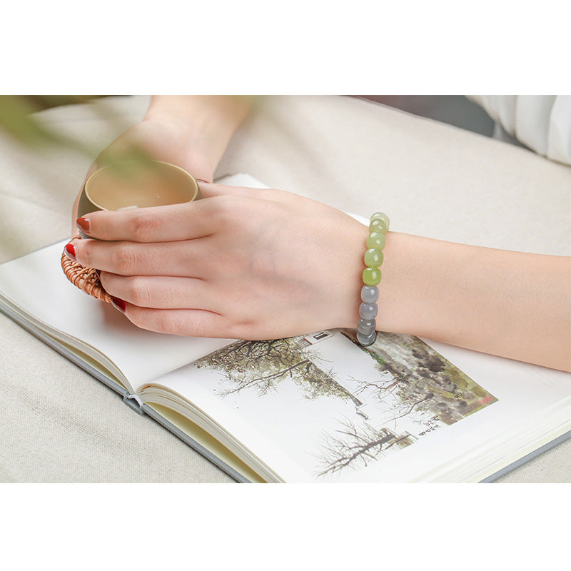 Certified multicolor Hetian nephrite bracelet unisex product view