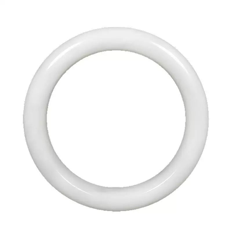 White Hetian jade bangle smooth round profile close view