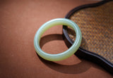 Certified Natural Hetian Jade Qing Shui Bangle - Pale Celadon Nephrite Bracelet, 55-62 mm