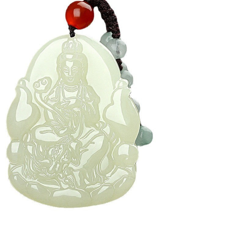 Manjushri Hetian jade pendant for Rabbit zodiac