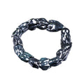 Certified natural high-ice jadeite 16 mm dragon bone bracelet in smoky blue green tones
