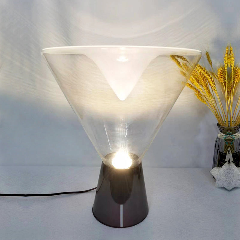 Prism Chalice inverted cone glass table lamp 1
