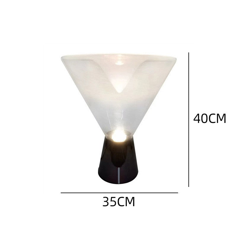 Prism Chalice inverted cone glass table lamp 5