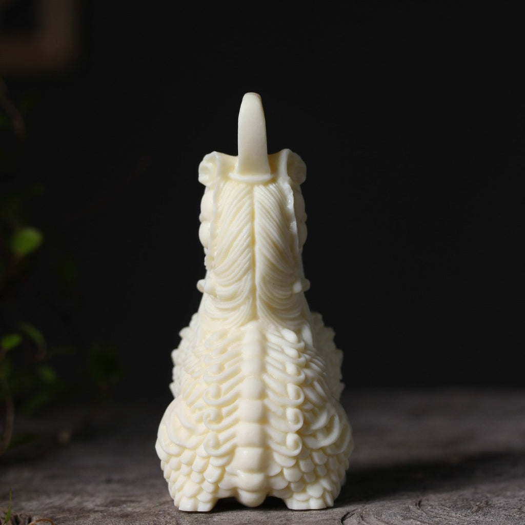 Ivory nut Qilin Kirin auspicious beast decorative figurine front view