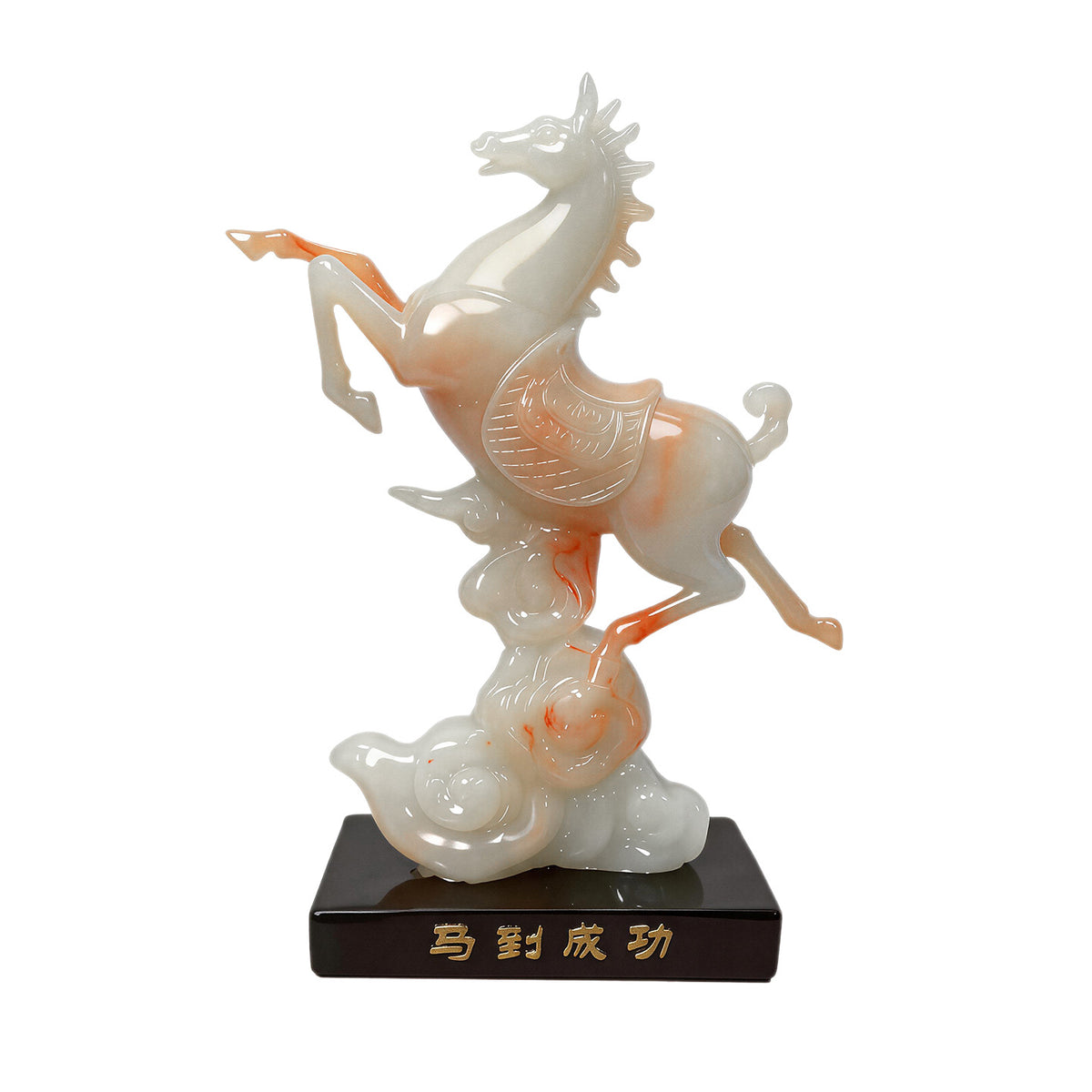 Immediate Success jade-green rearing horse sculpture 6