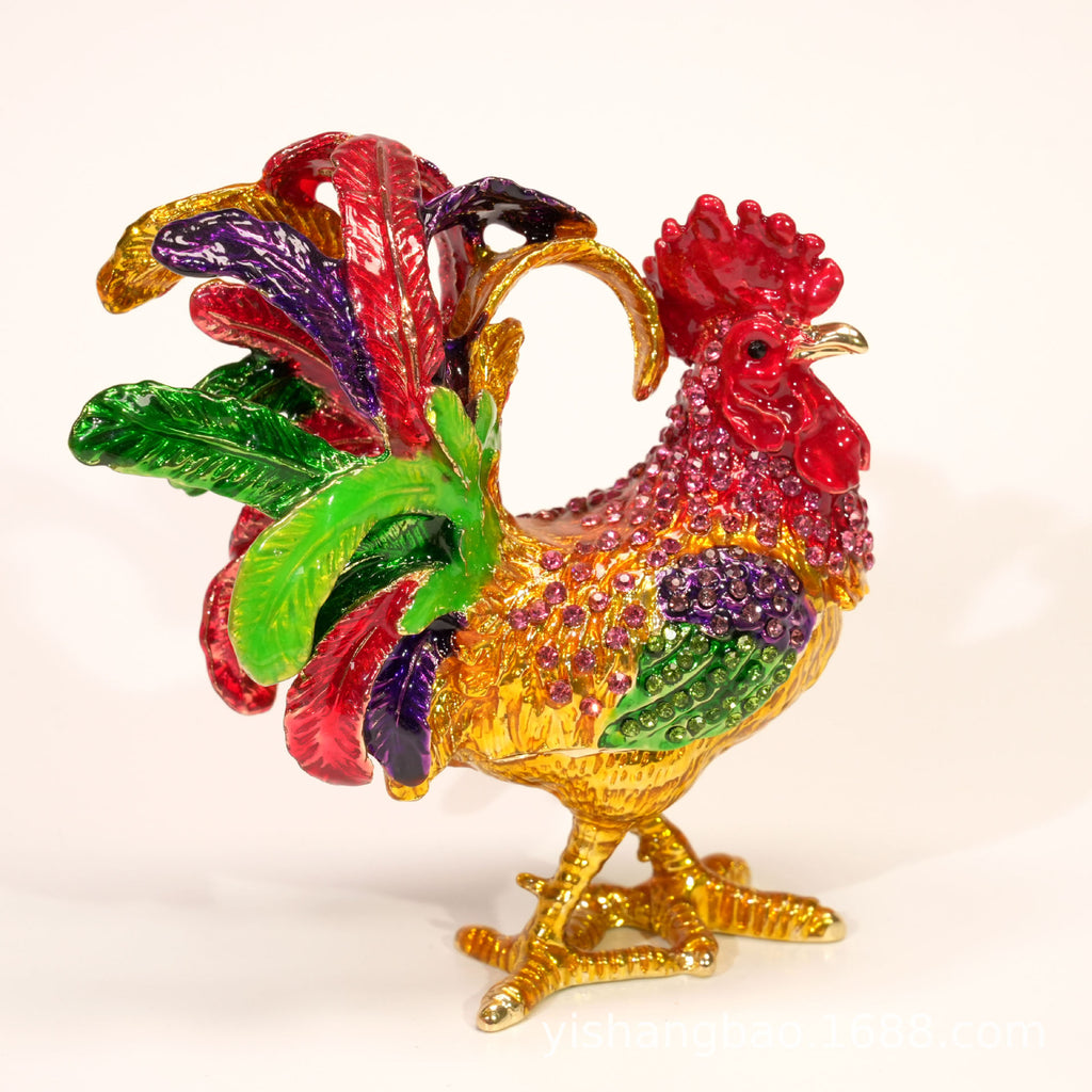 Auspicious rooster tabletop sculpture and gift decor
