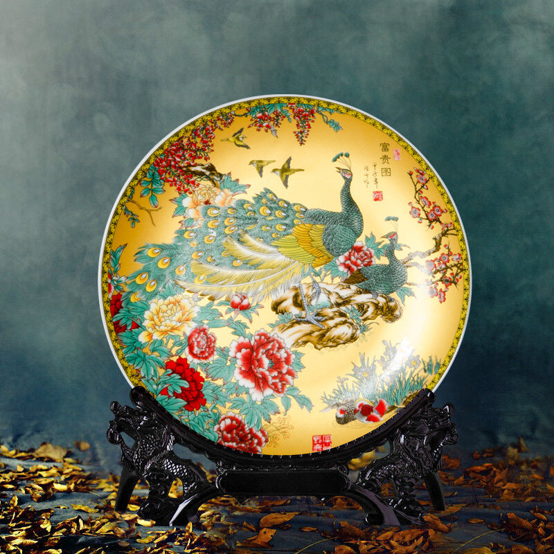 Chinese art porcelain plate for living room and study decor