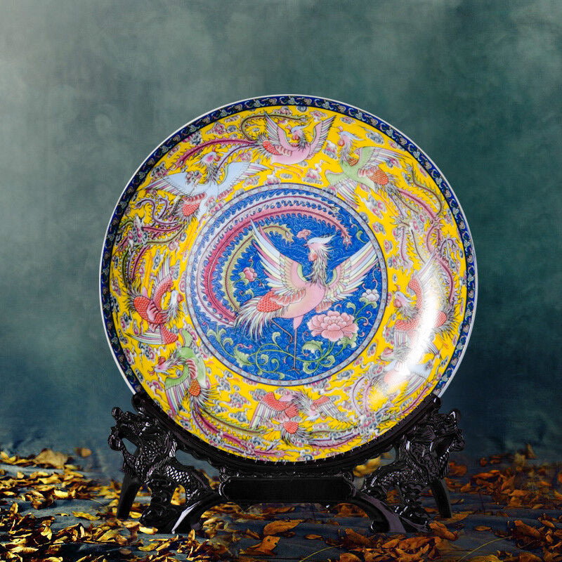New Chinese porcelain decorative plate with traditional motif