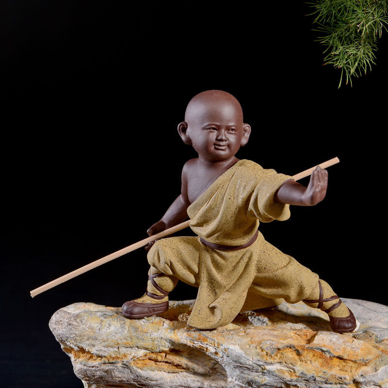 Golden robe staff monk tea pet alternate view