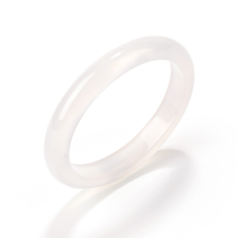 Certified natural lavender chalcedony bangle with pale violet icy tone
