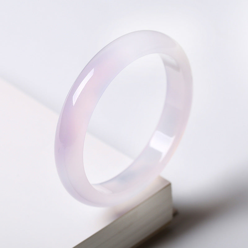 Pale purple chalcedony bangle polished translucent finish