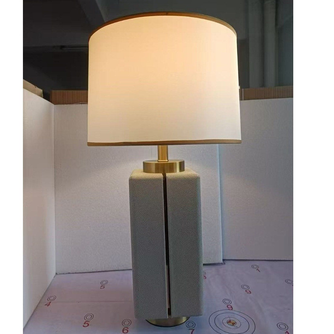 Maison Rift leather column table lamp 4