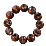 Lei Ji Zao Wood Bracelet Collection – Natural Lightning-Scar Style & Taoist Symbol Engraving, 12–20mm Wenwan Beads