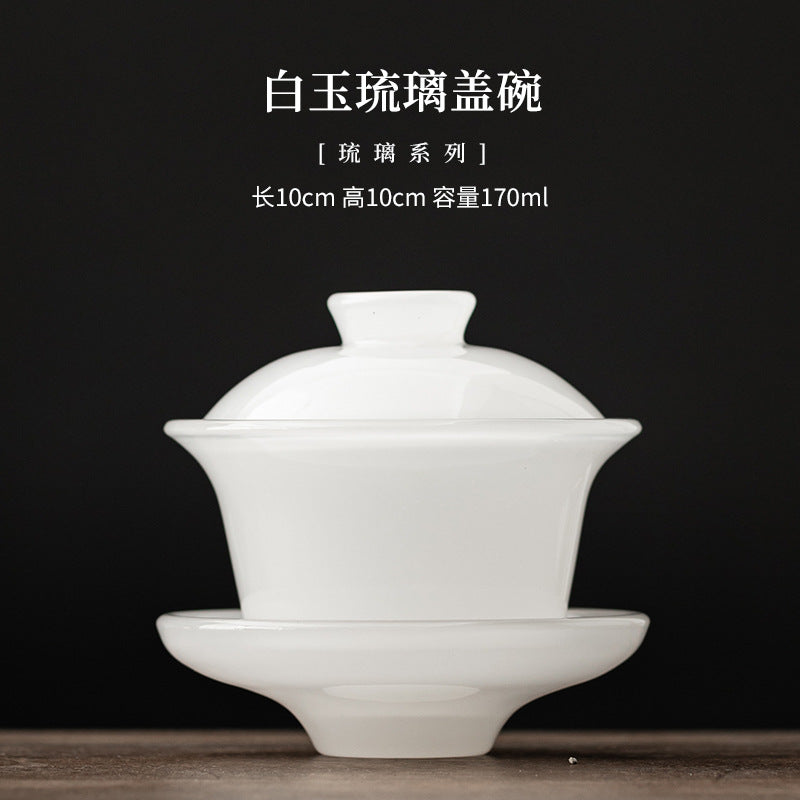 White jade liuli San Cai gaiwan 170ml specification image