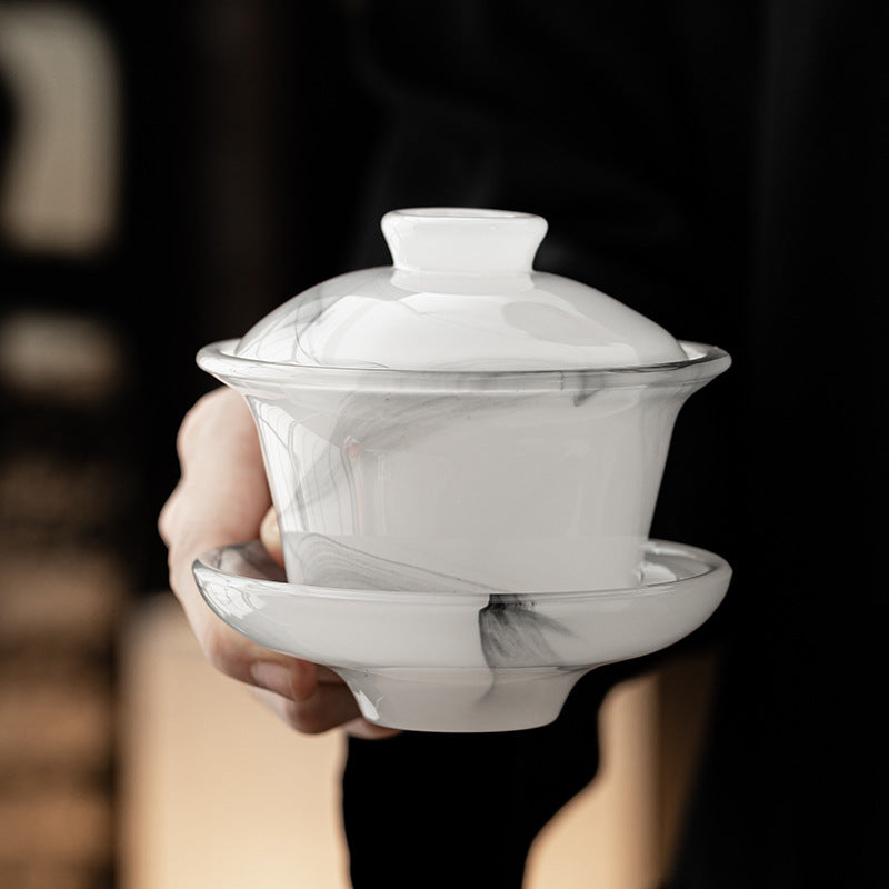 Ink wash liuli San Cai gaiwan 170ml lifestyle image