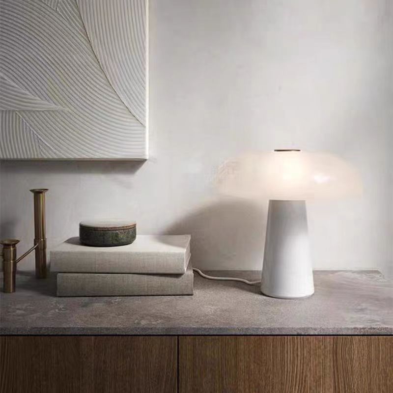 Orion marble and glass mushroom table lamp 3