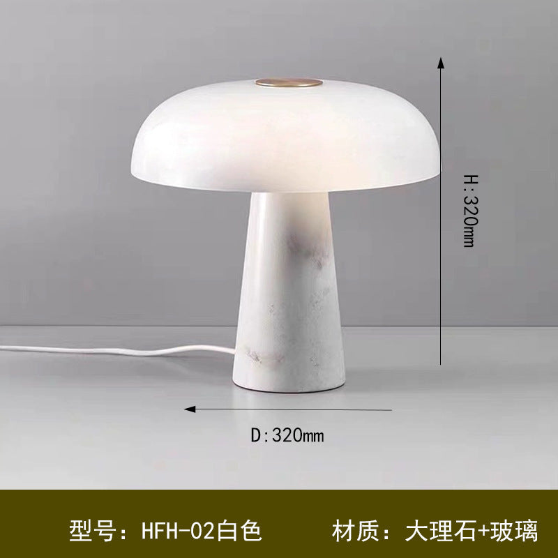 Orion marble and glass mushroom table lamp 6
